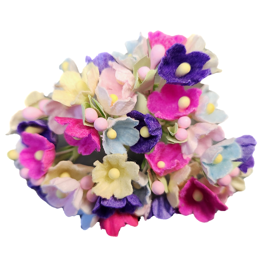 Dollhouse Miniature Multi Color Flower Stems 8 Pieces