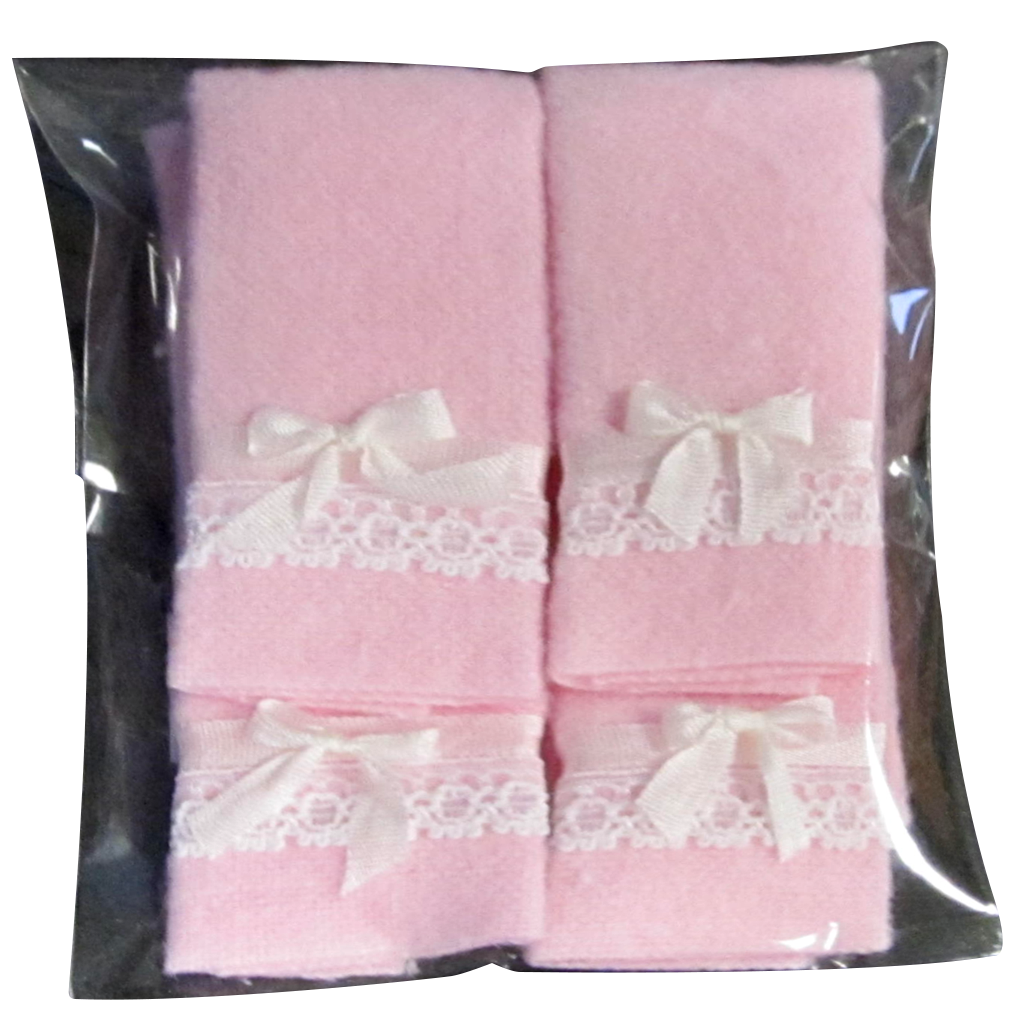 1 Inch Scale Pink Bath Towels for Dollhouse Miniature