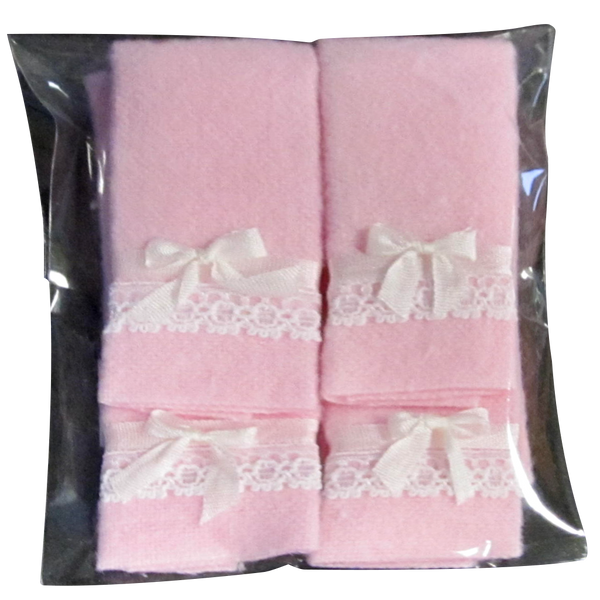 1 Inch Scale Pink Bath Towels for Dollhouse Miniature