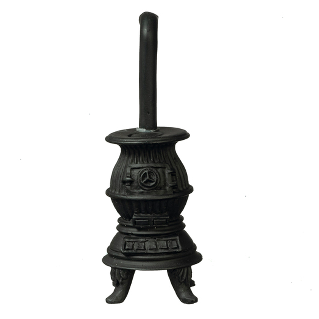 Black Pot Belly Stove Dollhouse Miniature