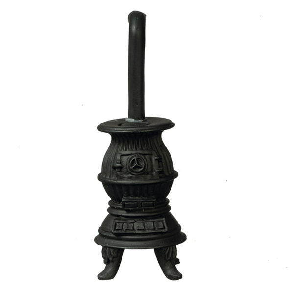 Black Pot Belly Stove Dollhouse Miniature