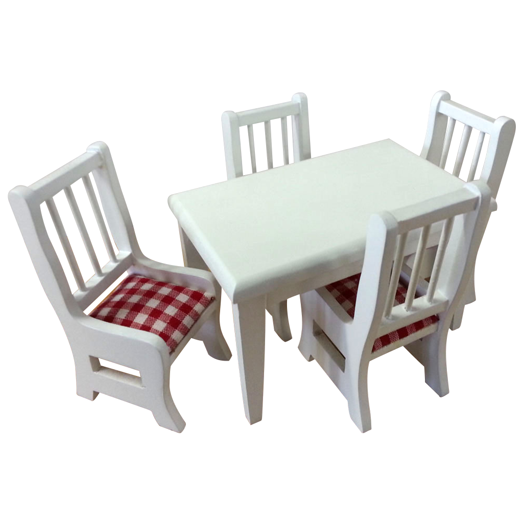 Wooden Dollhouse Dining Room Set